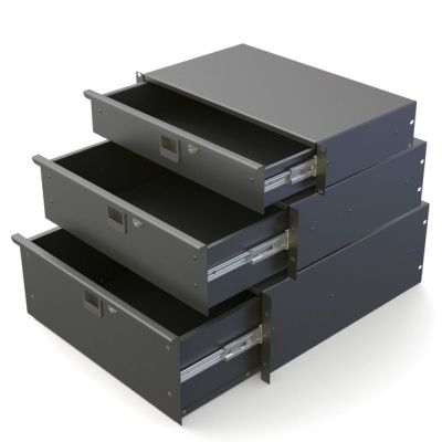 19" Ladekast 4 HE met slot, 450mm 19” Artikelen Ladekasten flightcase onderdelen | Penn Elcom GmbH